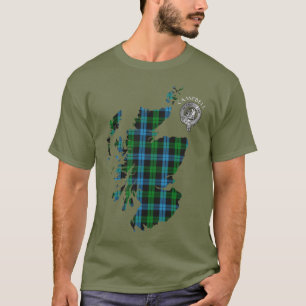 Camiseta Clan Campbell Loch Awe Tartan Map & Crest