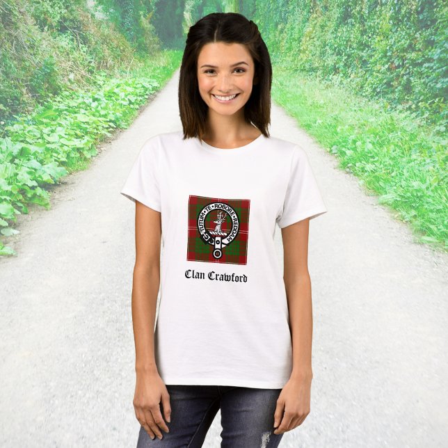 Camiseta Clan Crawford Crest Tartan (Criador carregado)