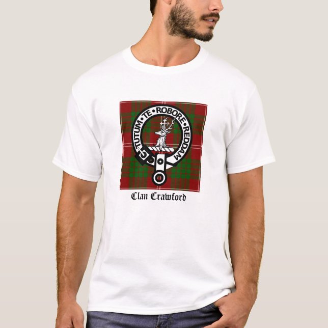 Camiseta Clan Crawford Crest Tartan (Frente)