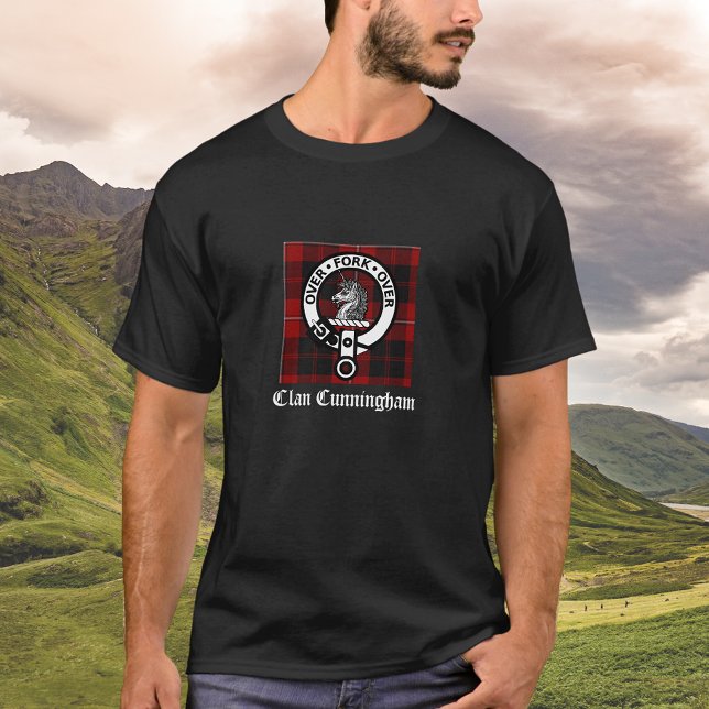 Camiseta Clan Cunningham Crachá & Tartan (Criador carregado)