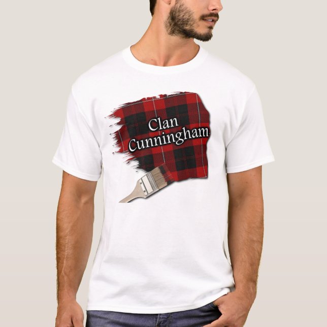 Camiseta Clan Cunningham Scottish Tartan Paint Shirt (Frente)