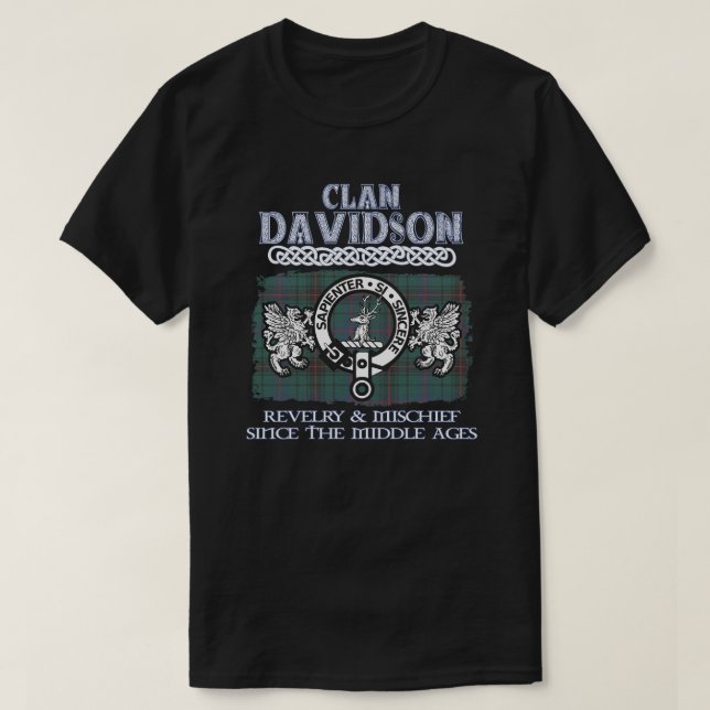 Camiseta Clan Davidson crest clãs escoceses surnam escocese (Frente do Design)