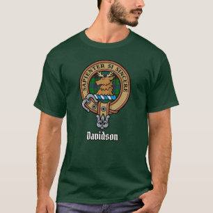 Camiseta Clan Davidson Crest sobre Tartan