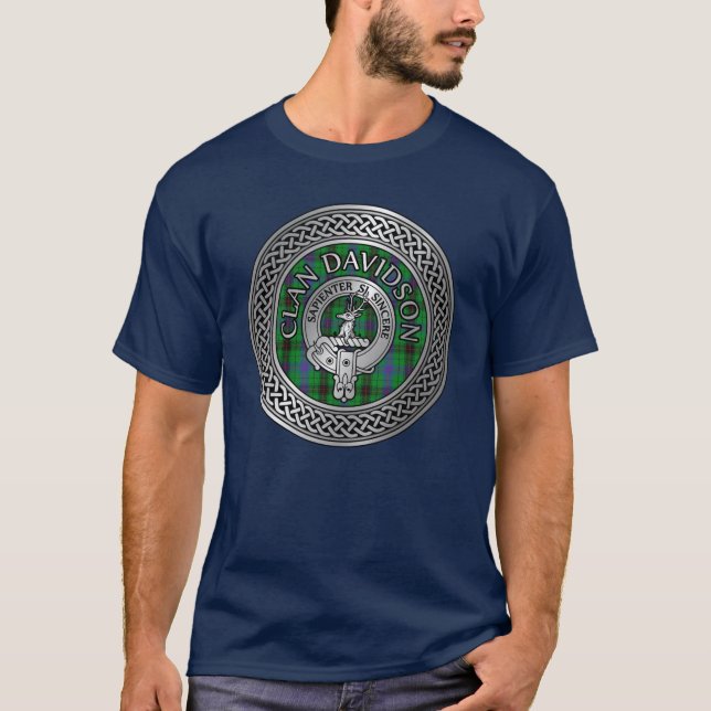 Camiseta Clan Davidson Crest & Tartan Knot (Frente)
