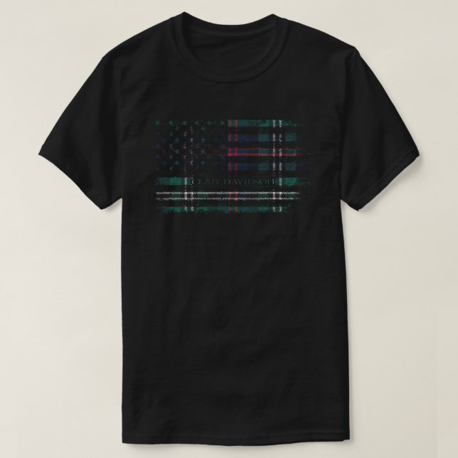Camiseta Clan Davidson Double Scottish Tartan flag kilt (Frente do Design)