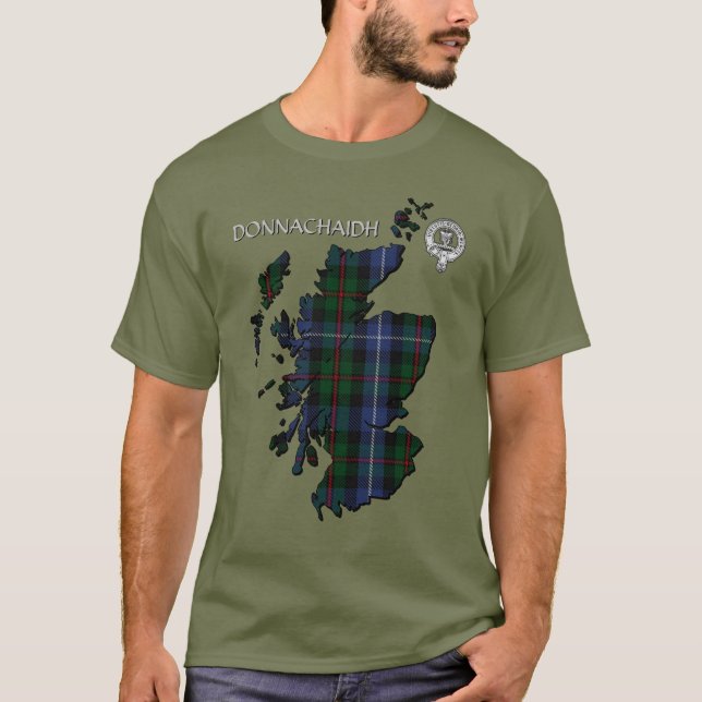 Camiseta Clan Donnachaidh (Robertson) Crest/Hunting Tartan (Frente)