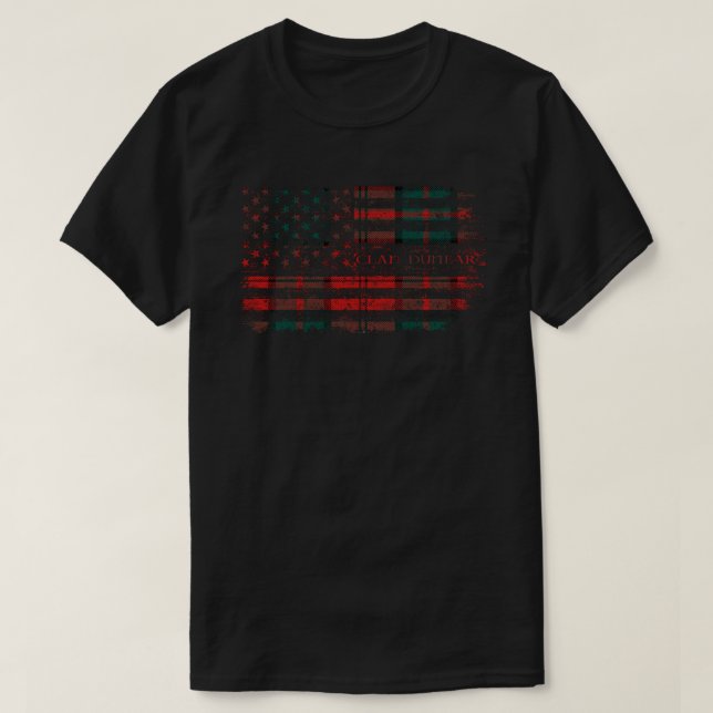 Camiseta Clan Dunbar Scottish Tartan US flag kilt Scotland (Frente do Design)