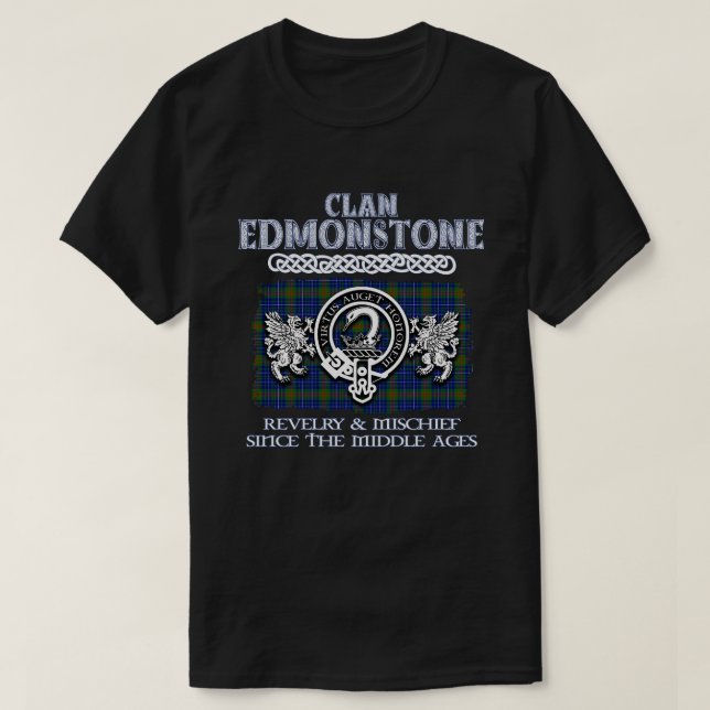 Camiseta Clan Edmonstone cress clãs escoceses surn (Frente do Design)