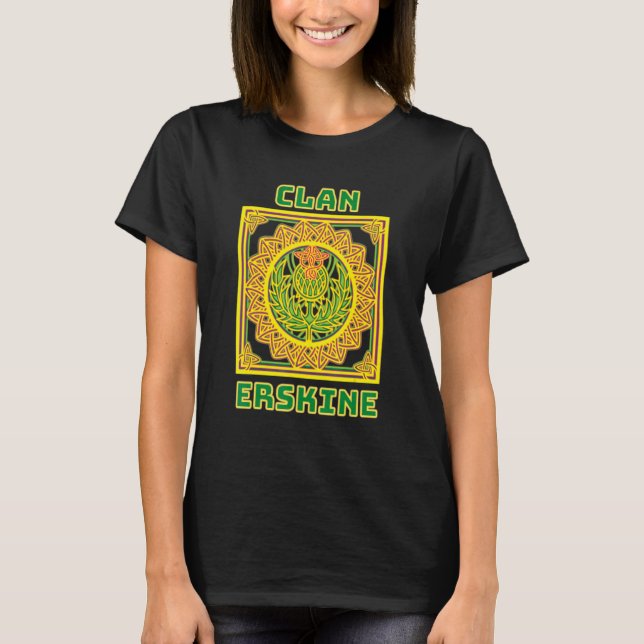 Camiseta Clan Erskine Scottish Celtic Thistle (Frente)