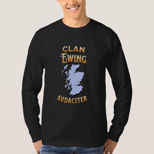 Camiseta Clan Ewing Scottish Motto Crest (Frente)