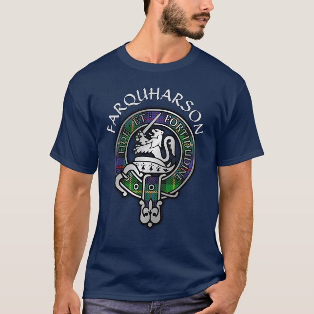Camiseta Clan Farquharson Crest & Tartan T-Shirt (Frente)