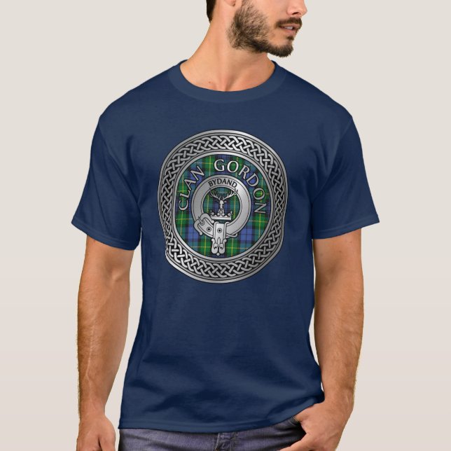 Camiseta Clan Gordon Crest & Tartan Knot T-Shirt (Frente)