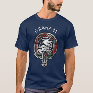Camiseta Clan Graham Crest & Red Tartan T-Shirt