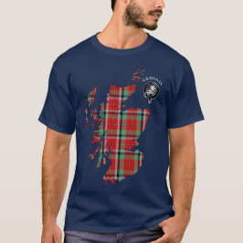 Camiseta Clan Graham Red Tartan Map & Crest T-Shirt