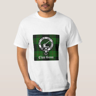 Camiseta Clan Gunn Crest Crachá e Tartan