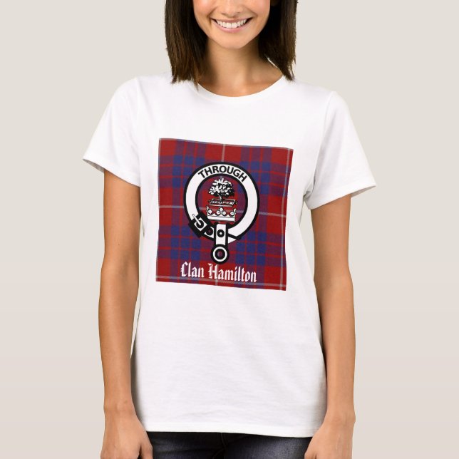 Camiseta Clan Hamilton Crest & Tartan (Frente)