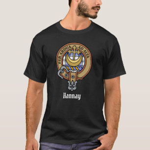 Camiseta Clan Hannay Crest sobre Tartan