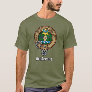 Camiseta Clan Henderson Crest sobre Tartan