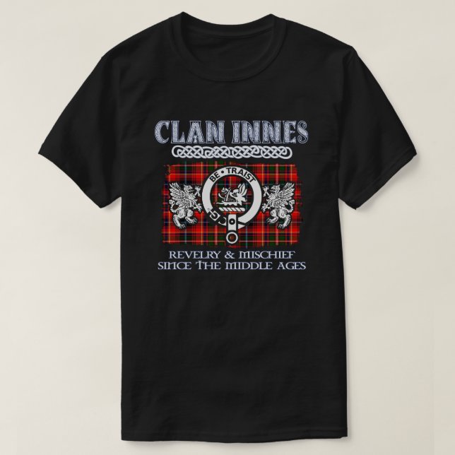 Camiseta Clan Innes crest - Apelido escocês (Frente do Design)