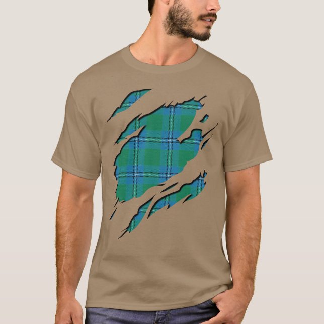 Camiseta Clan Irvine Irwin Tartan Efeitos Xadrezes (Frente)