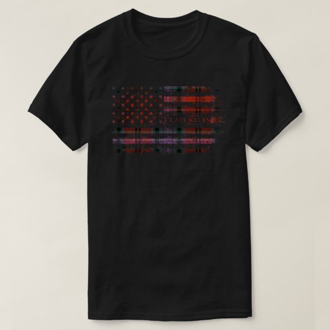 Camiseta Clan Kelly da Sleat Red Scottish Tartan flag ki do (Frente do Design)