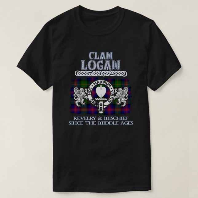 Camiseta Clan Logan crest clans escoceses sobrenome escocês (Frente do Design)