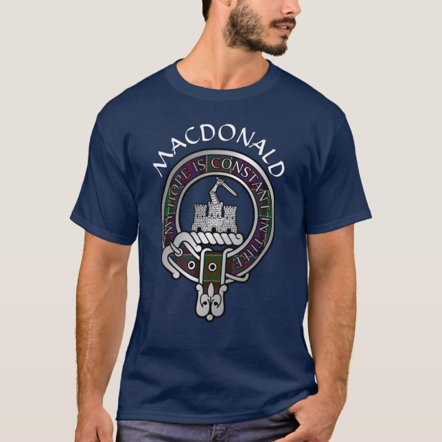 Camiseta Clan MacDonald do Clanranald Crest & Tartan (Frente)