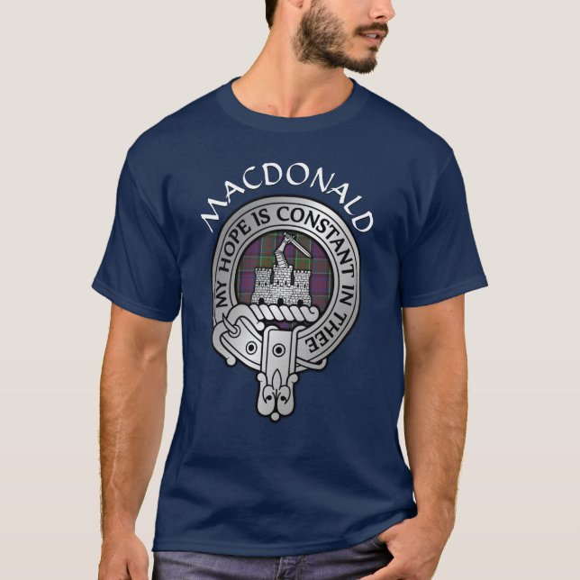 Camiseta Clan MacDonald do Clanranald Crest & Tartan T-Shir (Frente)