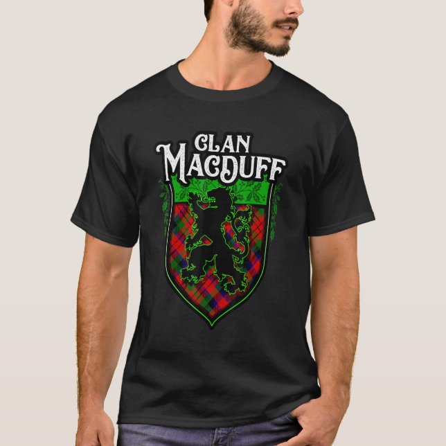 Camiseta Clan Macduff Surname Scottish Tartan Lion Rampant (Frente)