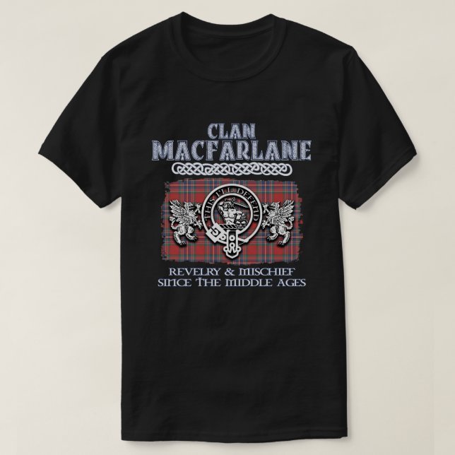 Camiseta Clan MacFarlane crest clãs escoceses surn (Frente do Design)