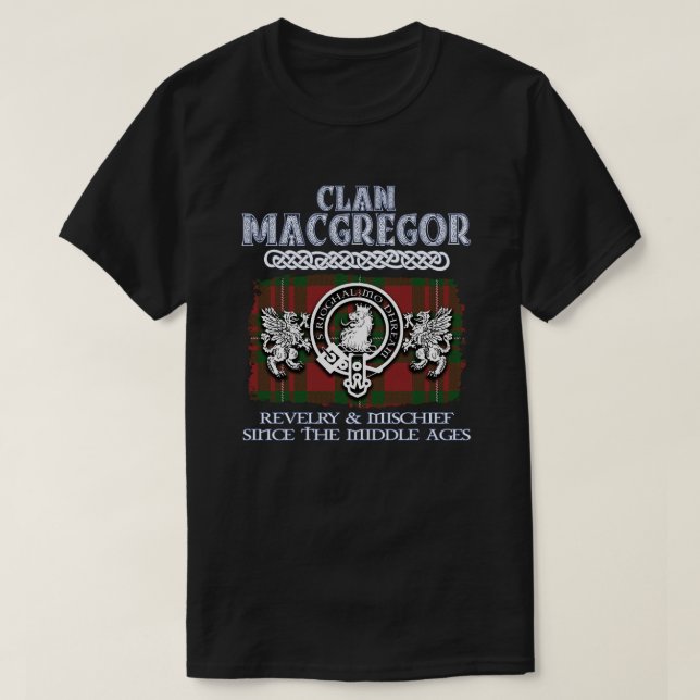 Camiseta Clan MacGregor crest clãs escoceses surna escocesa (Frente do Design)