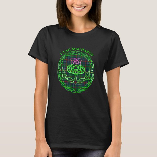 Camiseta Clan Machardy Scottish Tartan Celtic Thistle (Frente)