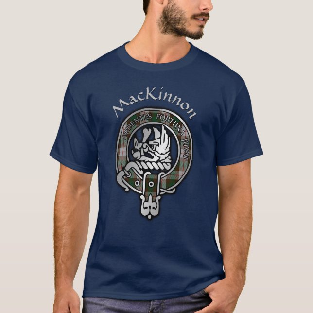 Camiseta Clan MacKinnon caçando Tartan Crest (Frente)