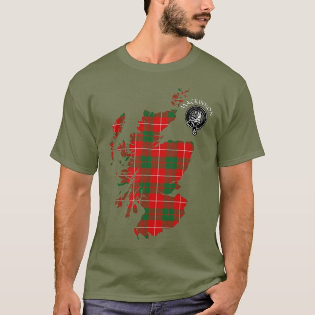 Camiseta Clan MacKinnon Tartan Map & Crest T-Shirt (Frente)