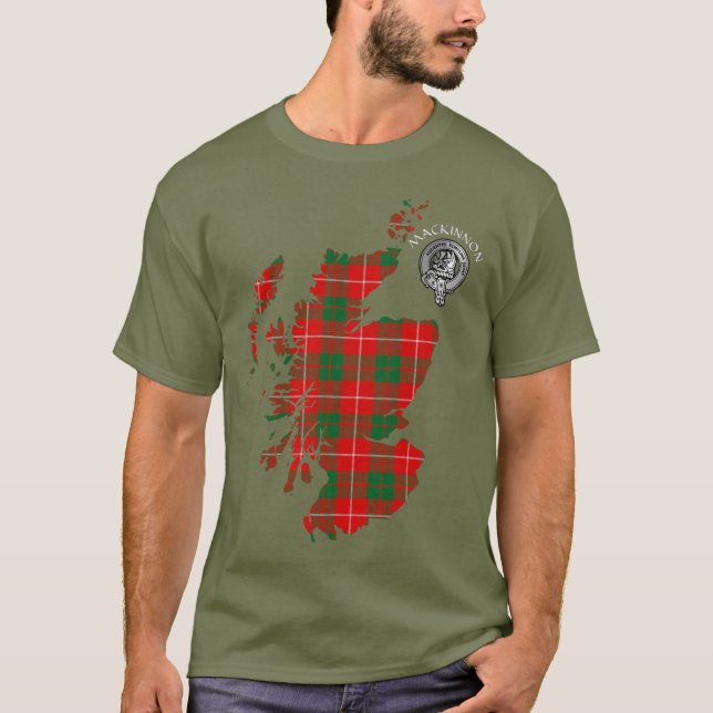 Camiseta Clan MacKinnon Tartan Map & Crest T-Shirt (Frente)