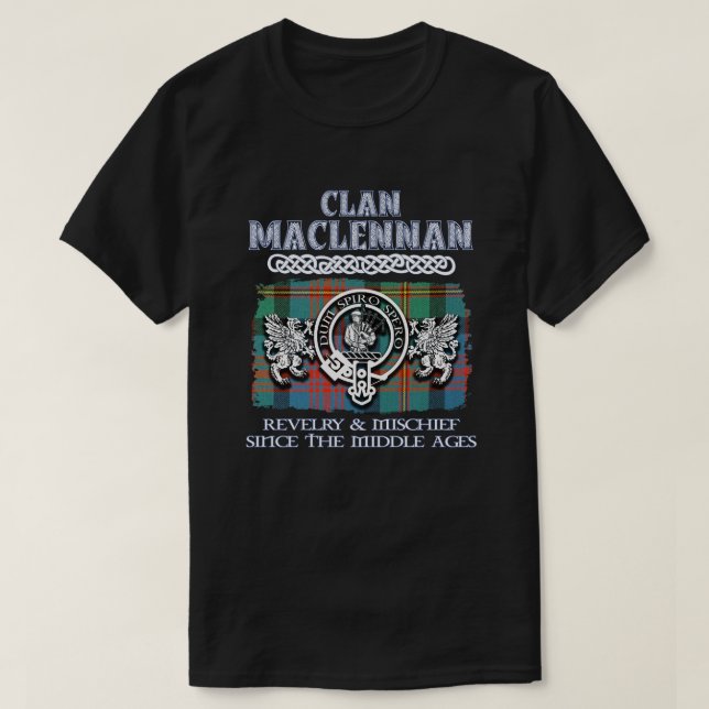 Camiseta Clan MacLennan crest clãs escoceses surna escocesa (Frente do Design)