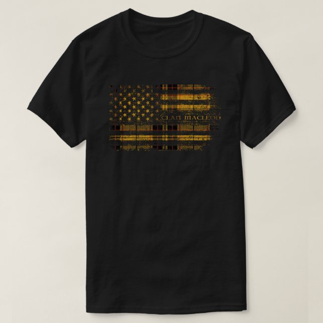 Camiseta Clan MacLeod Snuffbox Tartan escocês - navio ameri (Frente do Design)