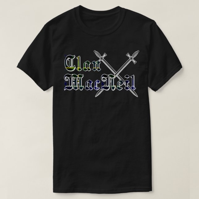 Camiseta Clan MacNeil apelido sobrenome Scottish Tartan (Frente do Design)