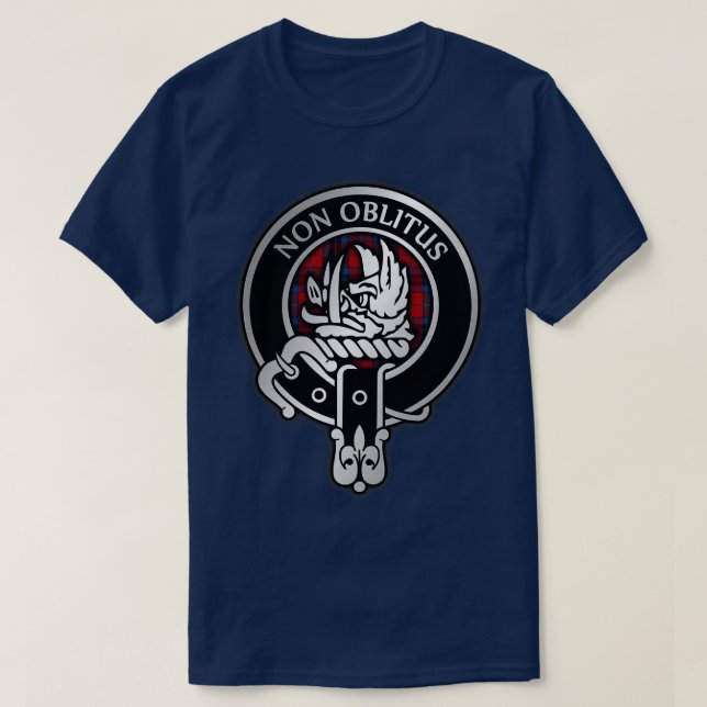 Camiseta Clan MacTavish Crest Tartan 1 (Frente do Design)