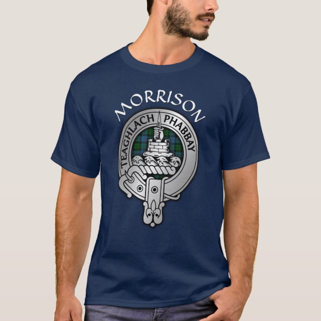 Camiseta Clan Morrison Crest & Hunting Tartan (Frente)