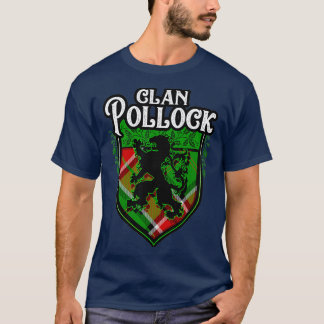 Camiseta Clan Pollock Surname Scottish Tartan Lion Crest