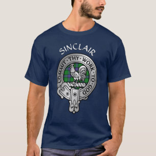 Camiseta Clan Sinclair Crest & Hunting Tartan