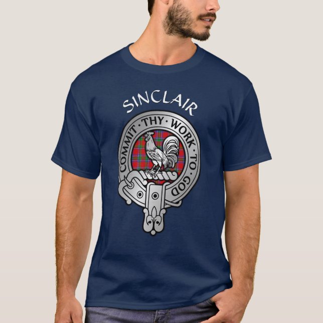 Camiseta Clan Sinclair Crest & Tartan (Frente)