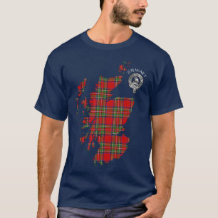Camiseta Clan Stewart Mapa de Stuart & Crest