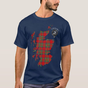 Camiseta Clan Stewart   Stuart Map & Crest T-Shirt