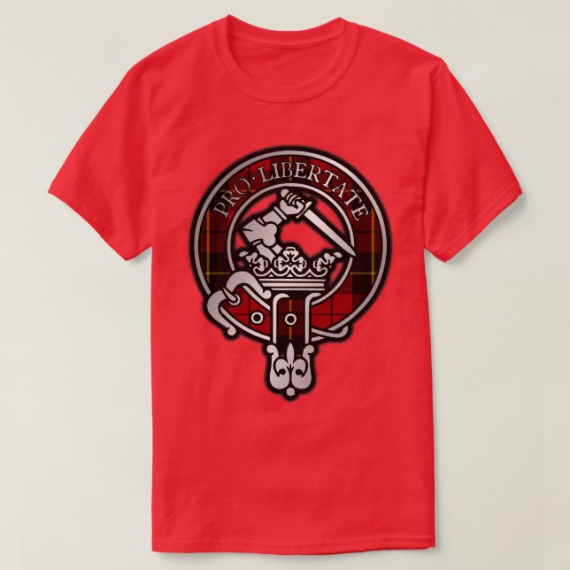 Camiseta Clan Wallace Crest Tartan (Frente do Design)