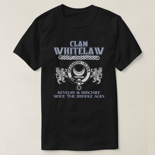Camiseta Clan Whitelaw cress clãs escoceses surnam escocese (Frente do Design)