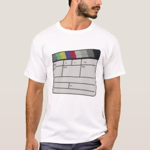 Camiseta Claquete Cinematográfica Barras de Cor Filme Retro
