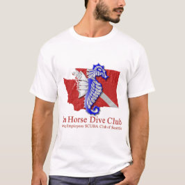 Camiseta clara do logotipo do SeaHorse Dive Club