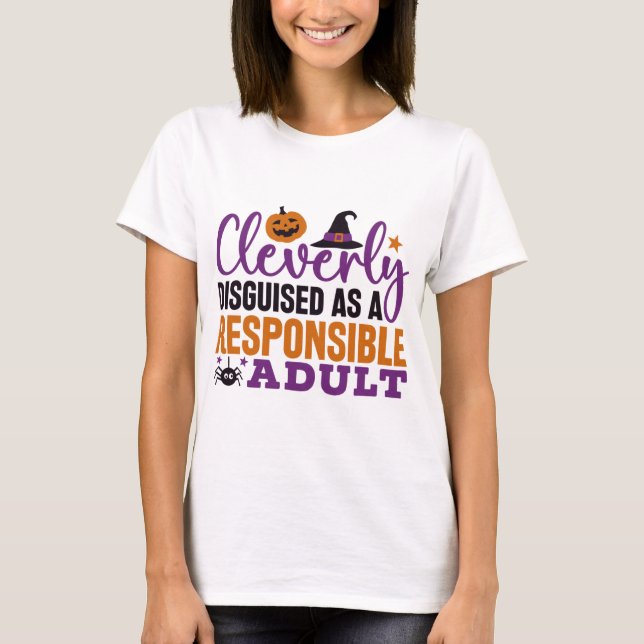 Camiseta Claramente Disfarçado como Engraçado Adulto Respon (Frente)